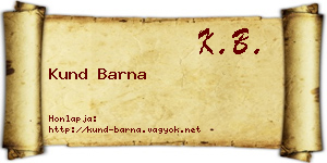Kund Barna névjegykártya